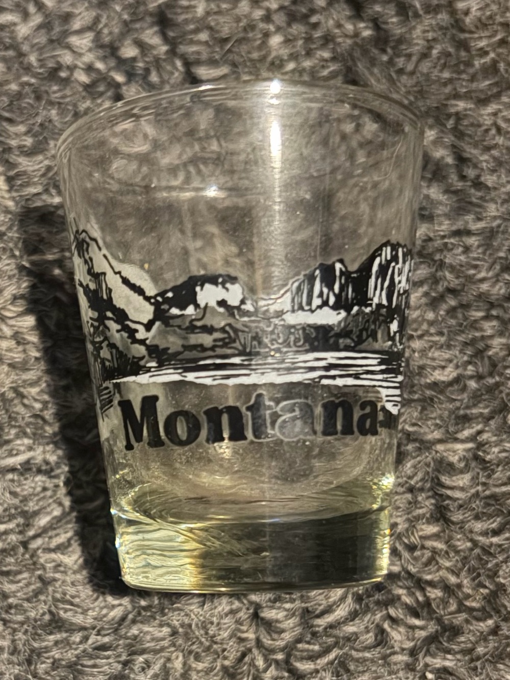 Montana mountains skyline shot glass